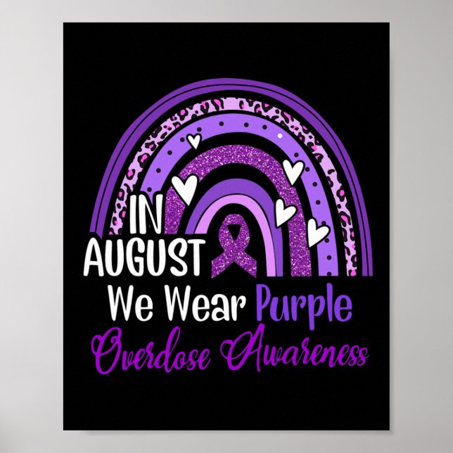 Rainbow in August We Bära Lila Overdose Awarenes Poster (Framsidan)