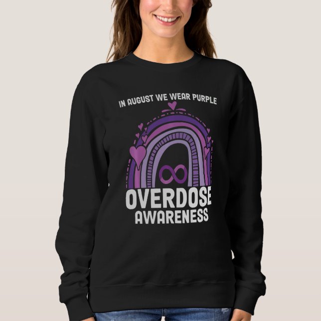Rainbow in August We Bära Lila Overdose Awarenes T Shirt (Framsida)