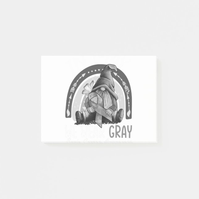 Rainbow in May we Bära Grått Brain Cancer Awarenes Post-it Block (Framsida)