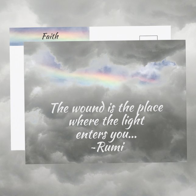 Rainbow in Stormy Himlar Rumi Quote Photographic Vykort (Skapare uppladdad)