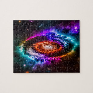 Rainbow Indigo Spiral Galaxy i Rymden Pussel