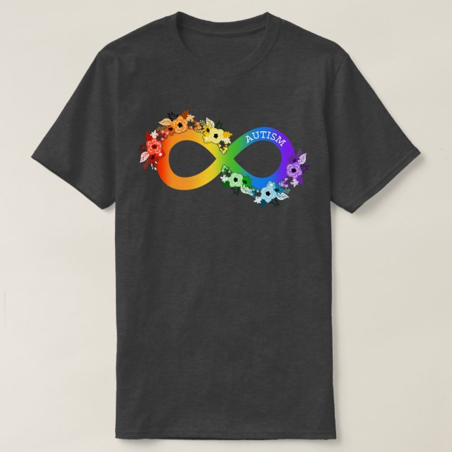 Rainbow Infinity ADHD Autism Fighter Autism Awaren T Shirt (Design framsida)