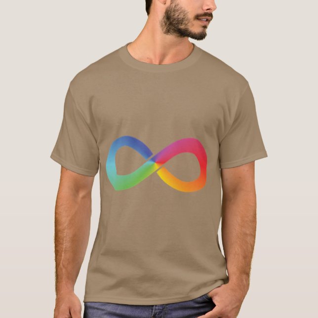 Rainbow Infinity Autismmedvetenhet Neurodiversitet T Shirt (Framsida)