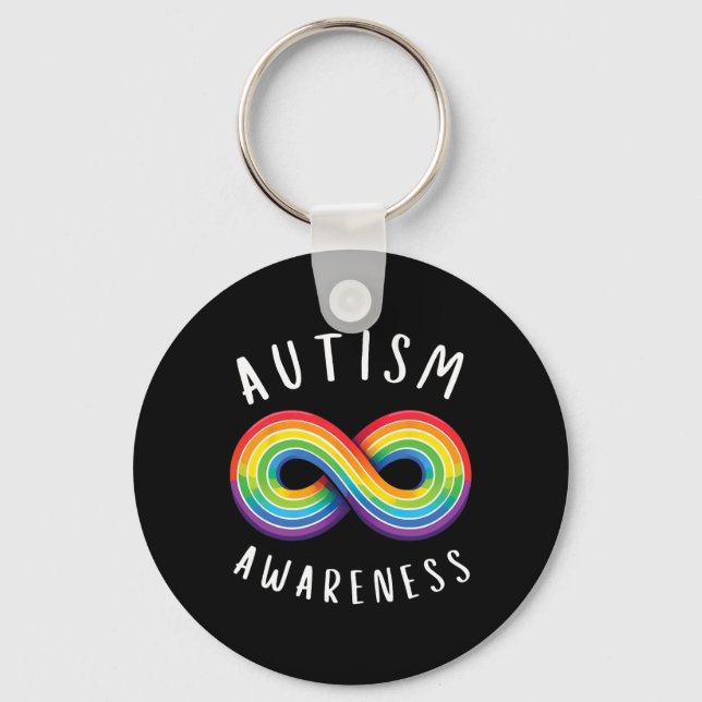 Rainbow Infinity Autismmedvetenhet  Nyckelring (Framsida)
