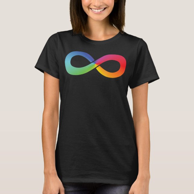 Rainbow Infinity Kärlek Autism Neurodiversity T Shirt (Framsida)