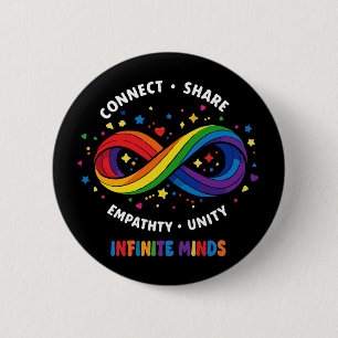 Rainbow Infinity Neurodiversitetssymbol - Oändlig Knapp