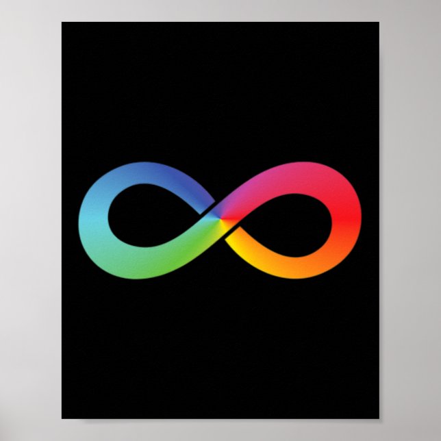 Rainbow Infinity Symbol Autism Awareness Neurodive Poster (Framsidan)