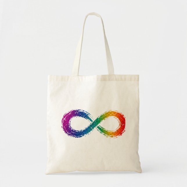 Rainbow Infinity Symbol Neurodiversity  Tygkasse (Framsidan)