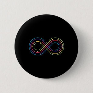 Rainbow Infinity Symbol Pride Autism Awareness Neu Knapp