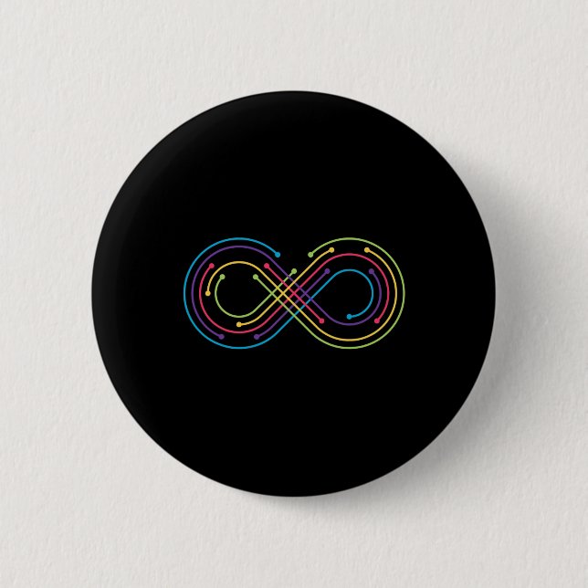 Rainbow Infinity Symbol Pride Autism Awareness Neu Knapp (Framsida)