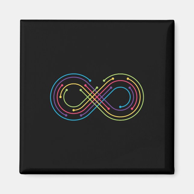 Rainbow Infinity Symbol Pride Autism Awareness Neu Magnet (Framsidan)