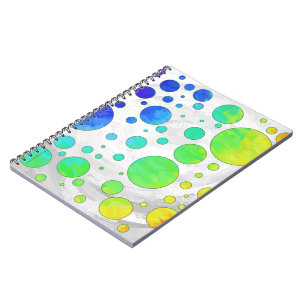 Rainbow Isig Polka Dot Mönster Anteckningsbok Med Spiral