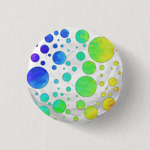 Rainbow Isig Polka Dot Mönster Knapp