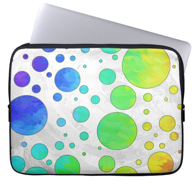Rainbow Isig Polka Dot Mönster Laptop Fodral (Framsidan)