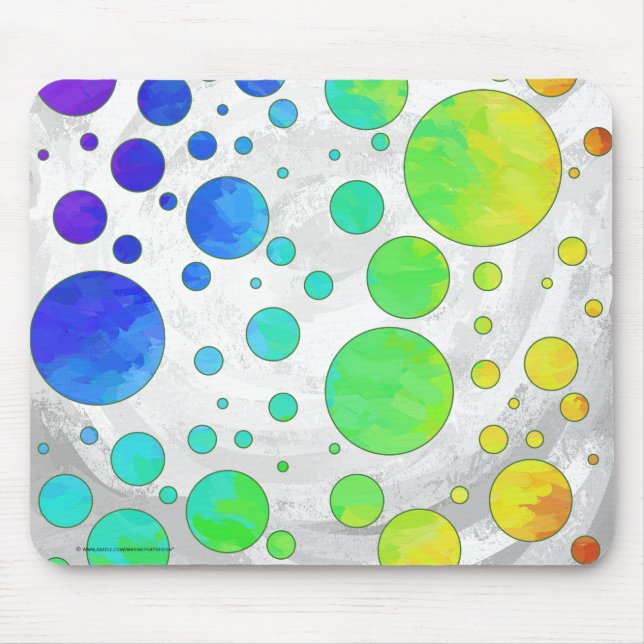 Rainbow Isig Polka Dot Mönster Musmatta (Framsidan)
