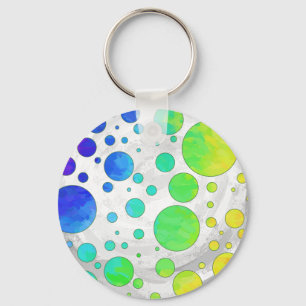 Rainbow Isig Polka Dot Mönster Nyckelring