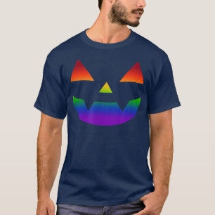 Rainbow Jack o lantern Ansikte Vampire LGBT Hallow T Shirt