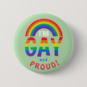 Rainbow, jag är Gay och Proud! Knappen LGBTQ Knapp