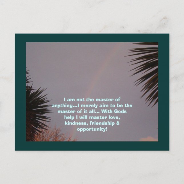 Rainbow, jag är inte mästare på nåt... vykort (Framsida)