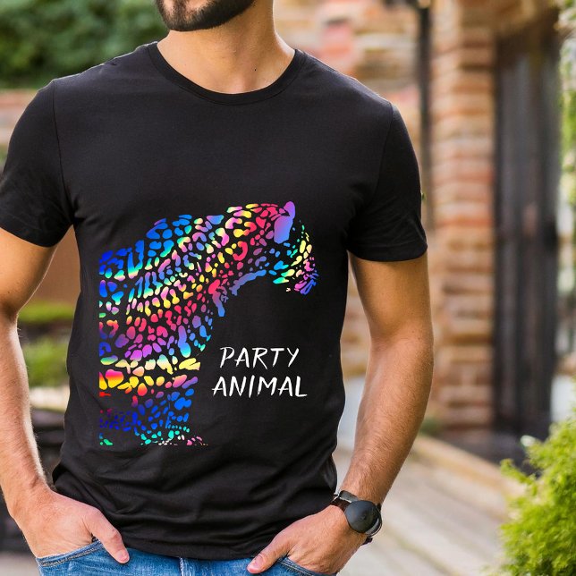 Rainbow Jaguar Party Animal T-Shirt (Skapare uppladdad)