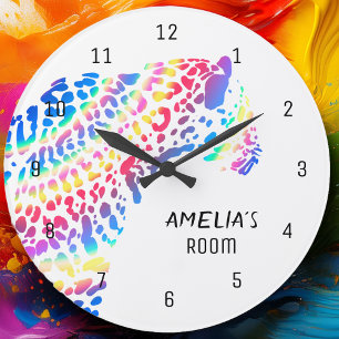 Rainbow Jaguar Personlig Clock Stor Klocka