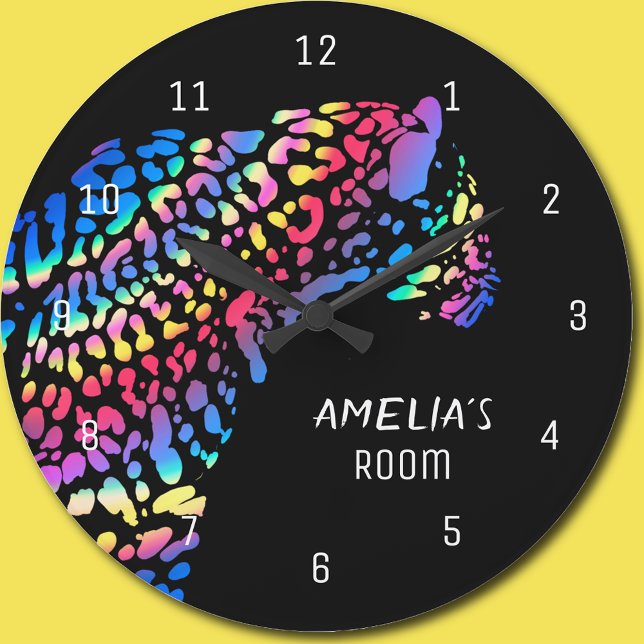 Rainbow Jaguar Personlig Clock Stor Klocka (Skapare uppladdad)