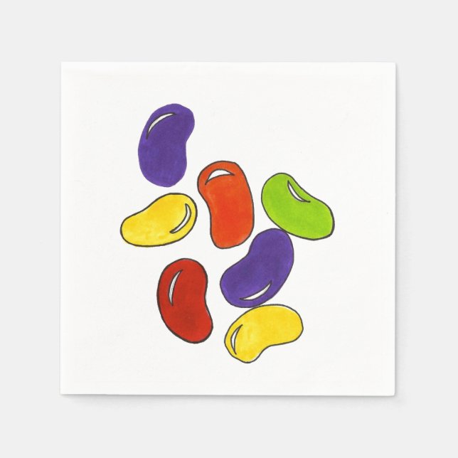 Rainbow Jelly Bean Beans Candy Påsk Napkins Pappersservett (Framsidan)