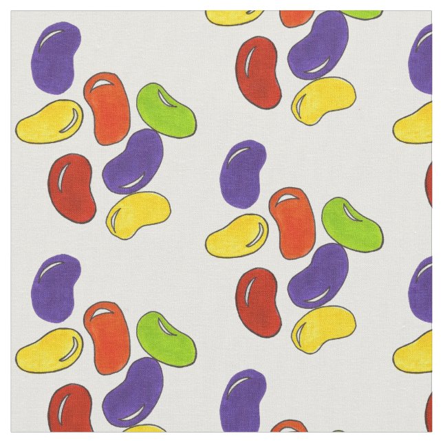 Rainbow Jellybönjelly Bean Beans Candy Fabric Tyg (Närbild)
