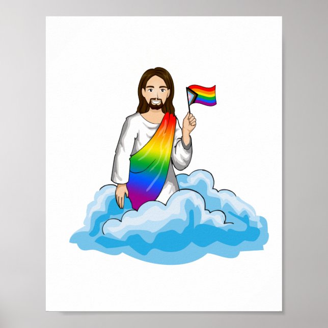 Rainbow Jesus Progress Flagga Poster (Framsidan)