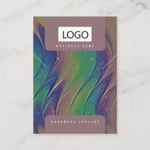 Rainbow Jewelry Earrings Necklace Visning Card Visitkort