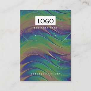 Rainbow Jewelry Earrings Necklace Visning Card Visitkort