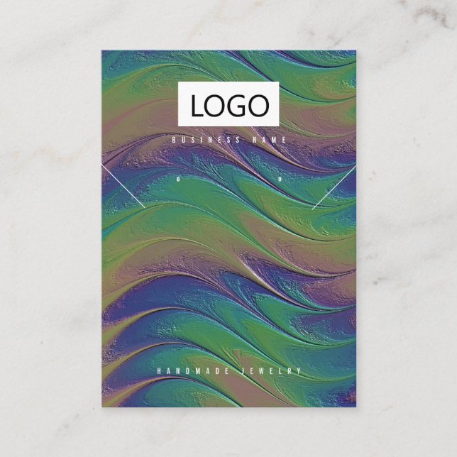 Rainbow Jewelry Earrings Necklace Visning Card Visitkort (Framsida)
