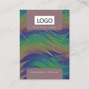 Rainbow Jewelry Earrings Necklace Visning Card Visitkort