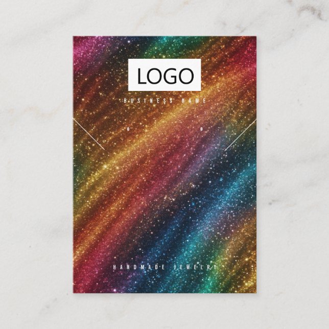 Rainbow Jewelry Earrings Necklace Visning Card Visitkort (Framsida)