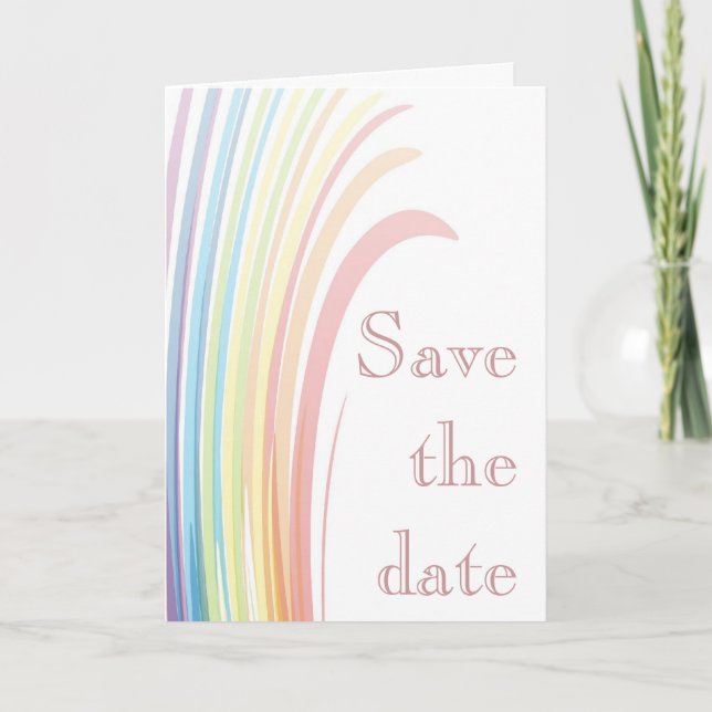 Rainbow Joy Save Date Card Meddelande (Framsida)