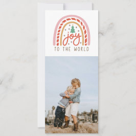 Rainbow Joy to World 4 Photo jul Card Kort
