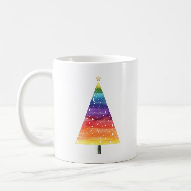 Rainbow julgran kaffemugg (Vänster)