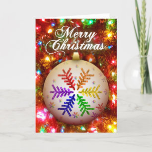Rainbow Julgran Snowflake God jul Kort