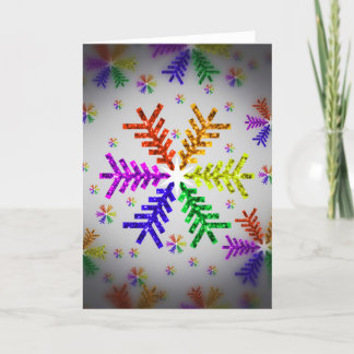 Rainbow Julgran Snowflake Helgdag Card Helgkort