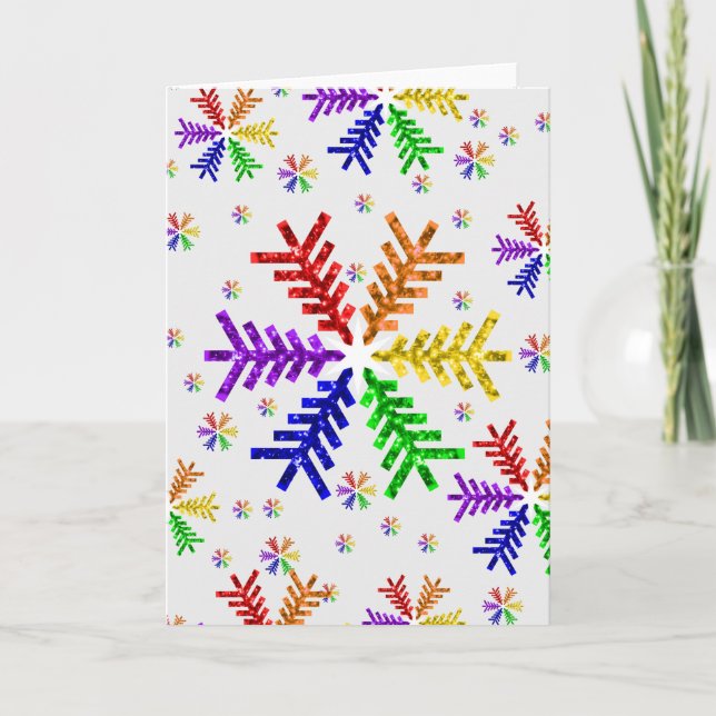 Rainbow Julgran Snowflake Helgdag Card Helgkort (Framsida)