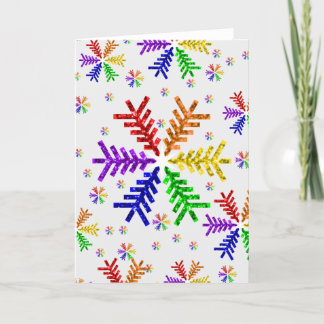 Rainbow Julgran Snowflake Helgdag Card Helgkort