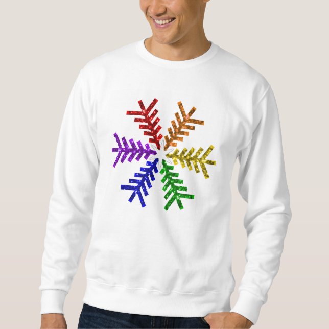 Rainbow Julgran Snowflake Sweatshirt (Framsida)