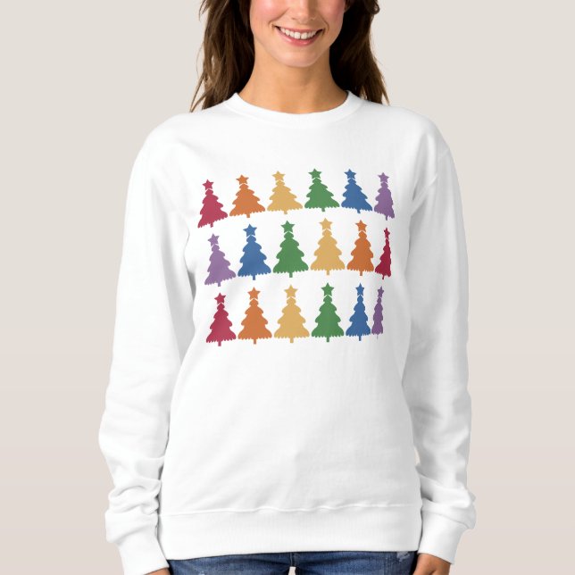 Rainbow Julgran T Shirt (Framsida)