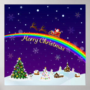 Rainbow Jultomten Poster