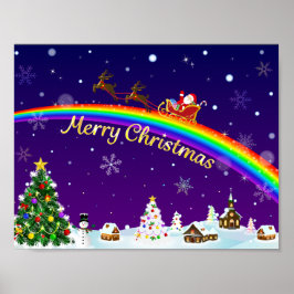 Rainbow Jultomten Poster