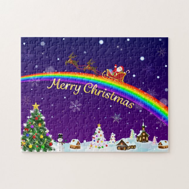 Rainbow Jultomten Pussel (Horisontell)