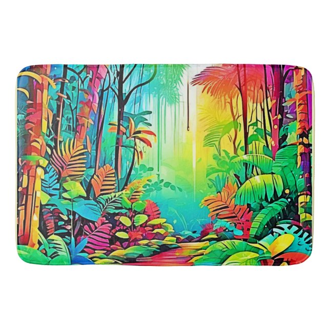 Rainbow Jungle: Vivid Dream Badrumsmatta (Framsidan)