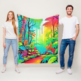 Rainbow Jungle: Vivid Dream Fleecefilt