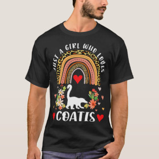 Rainbow Just A Girl Who Loves Coatis girl T Shirt