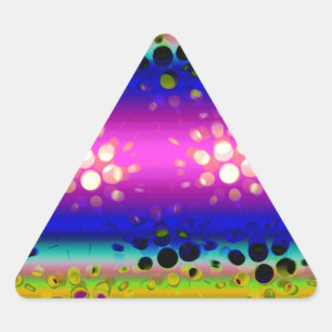 Rainbow Kaleidoscope Doted Bursts Mönster Triangelformat Klistermärke